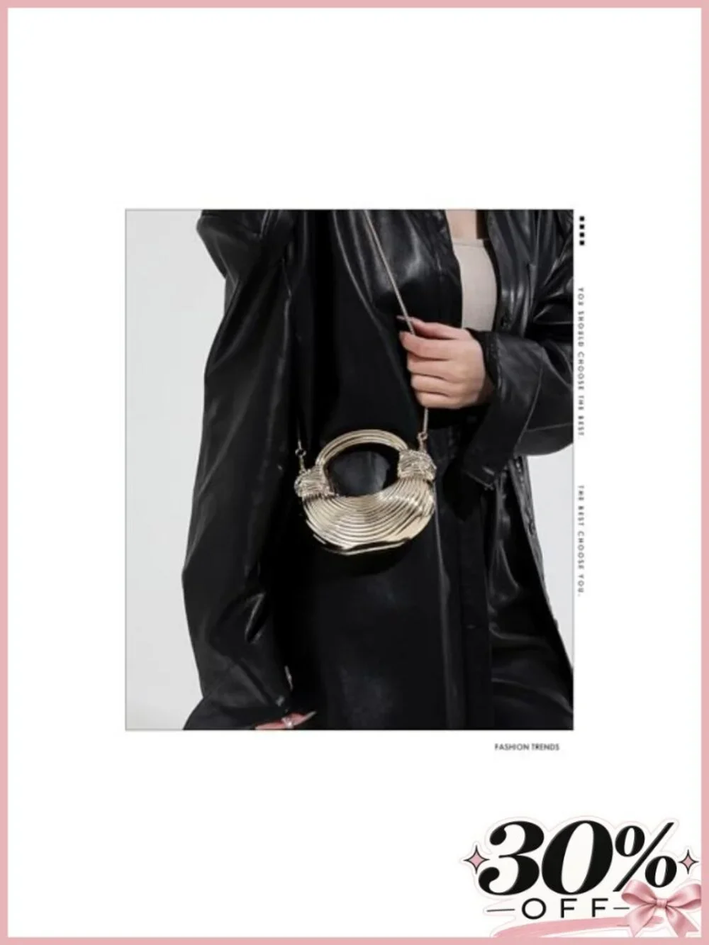 Mini Crescent Acrylic Crossbody Bag Clutch with Chain Strap